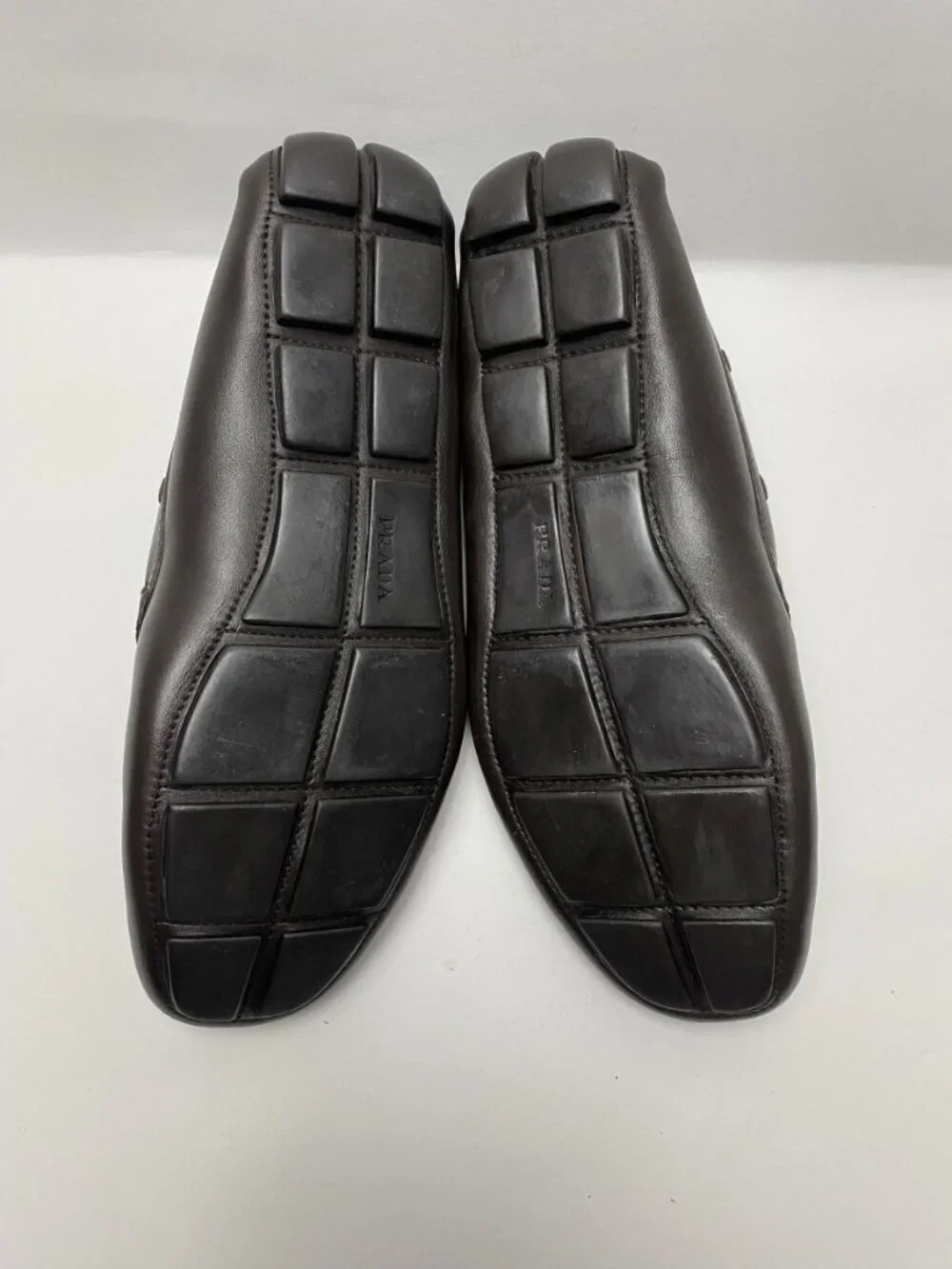 Prada Brown Leather Driving Loafers Size 9